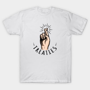 Crossed Fingers Black Letter T-Shirt